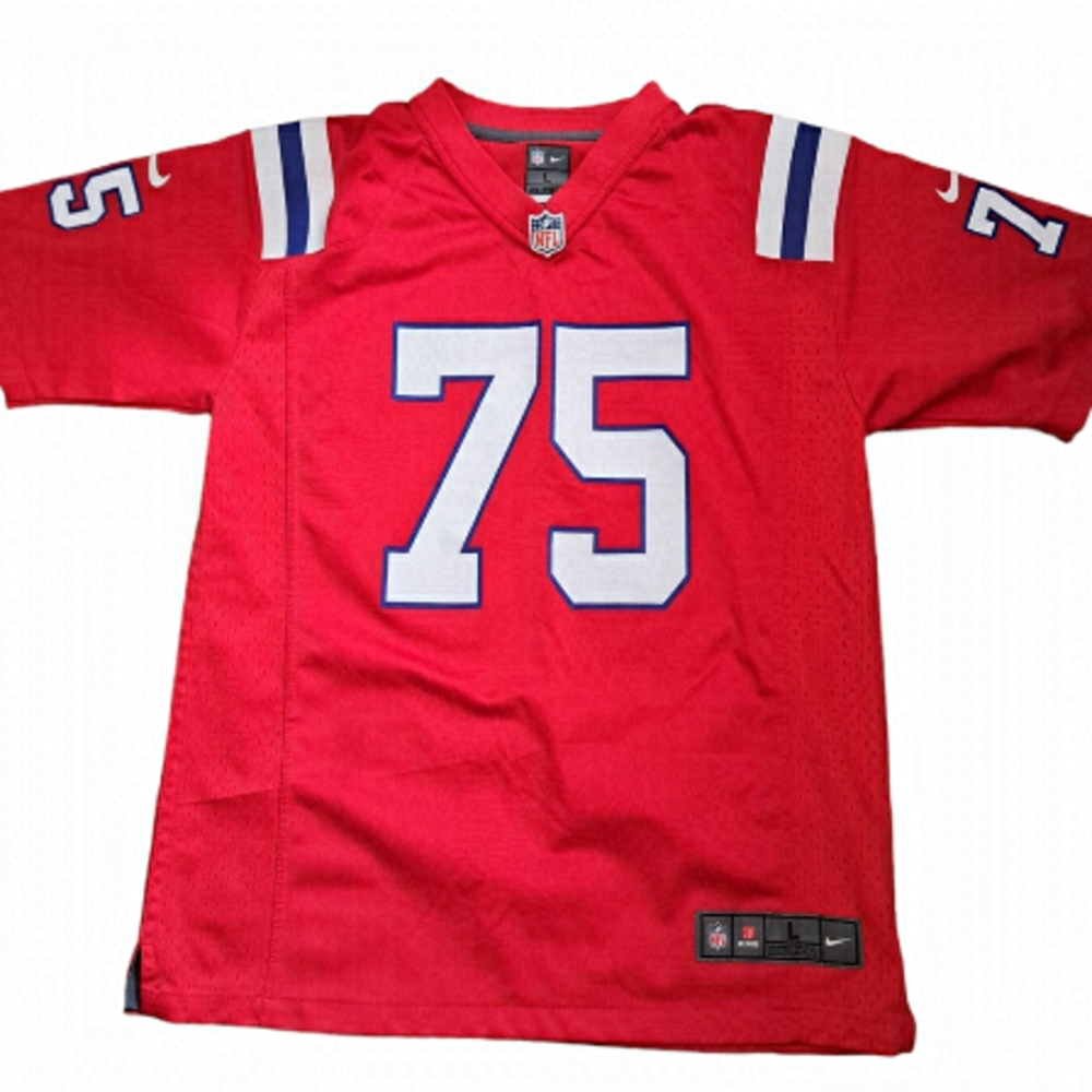 Nike Vince Wilfork #75 On Field Red White Jersey YOUTH L 14-16 NFL football